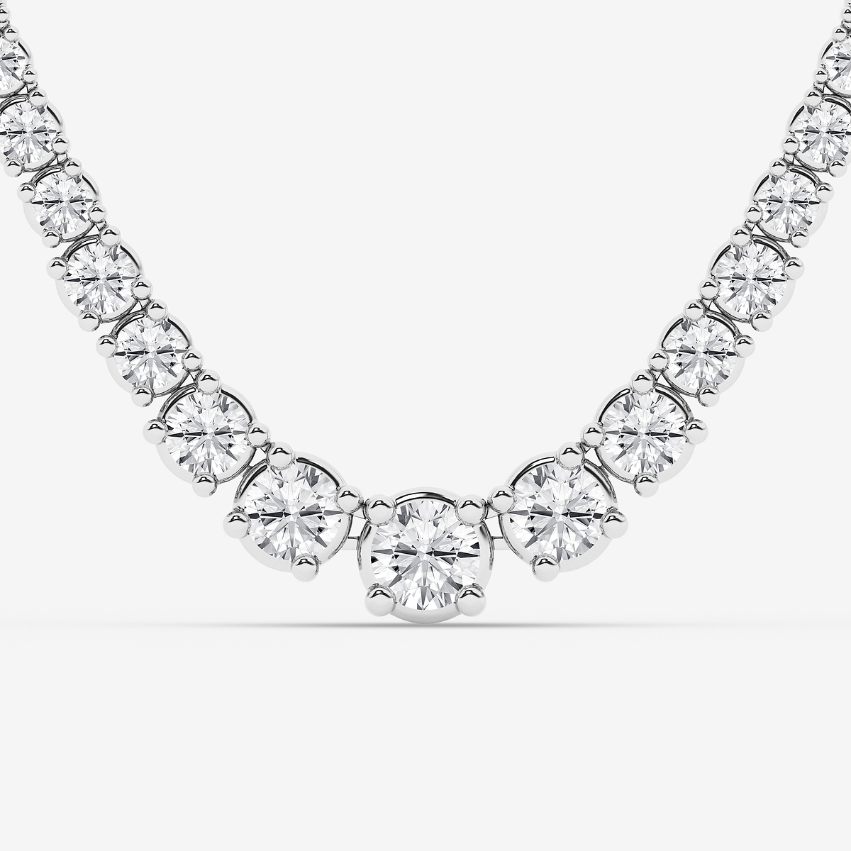 Additional Image 1 for  20 ctw Round Lab Grown Diamond Four Prong Graduated Tennis Necklace